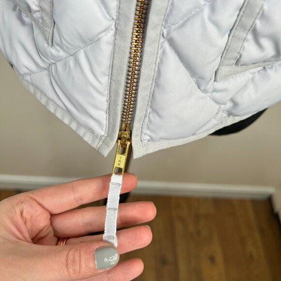 J. Crew Quilted Zip Front Puffer Waterfowl Partial Down Filled Vest, Sz Small - Picture 3 of 10